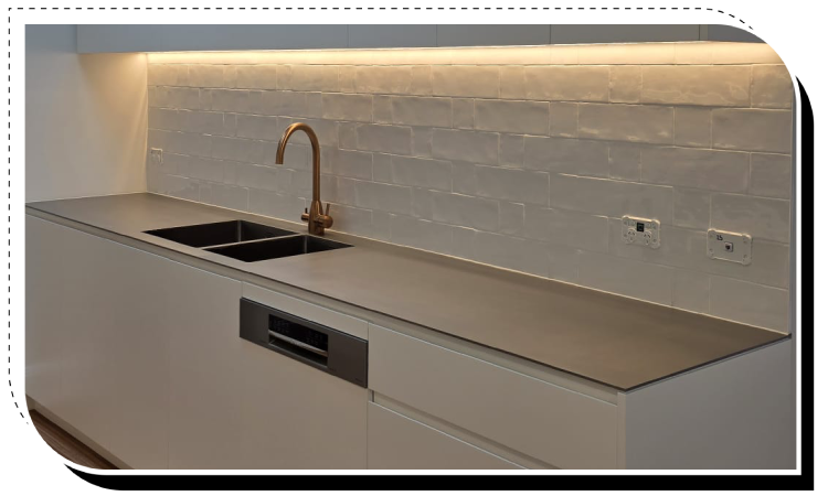 Stainless steel benchtops